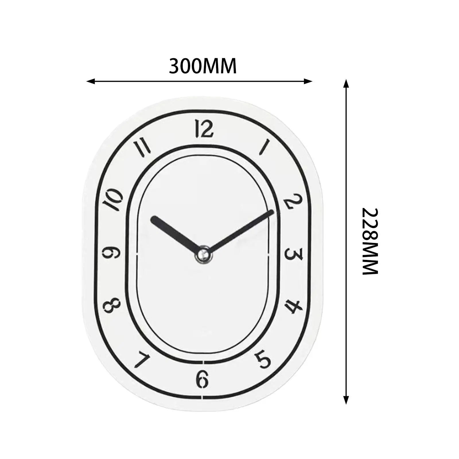 Oval Wall Clock, Wall Hanging Clock Accessories Minimalist Stylish Wall Clock, Decorative Clock for Bedroom, Bathroom Kitchen