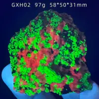 Spécimen minéral de Willemite naturel américain rouge feu et vert fluorescent pour la guérison, l'enseignement et la décoration intérieure 2