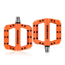 ROCKBROS Ultralight Durable Mountain Bike Pedals with Nylon Bearings (Orange)