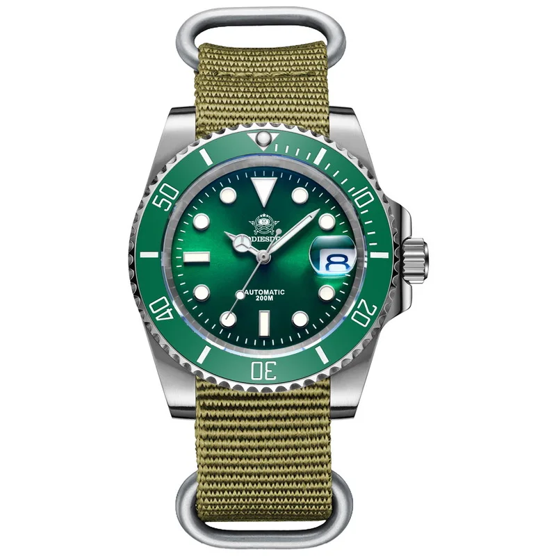 

MY-H3-2 Addies Business Green Water Ghost Fully Automatic Mechanical Watch Steel Band Sapphire Mirror Diving Men's Watch