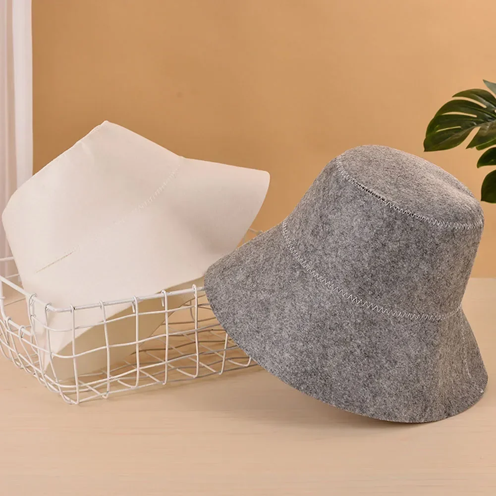 Anti Heat Sauna Hat Thicken Wool Felt Shower Cap Hair Turban Quickly Towel Drying Towel Hats Sauna Bathroom Accessories