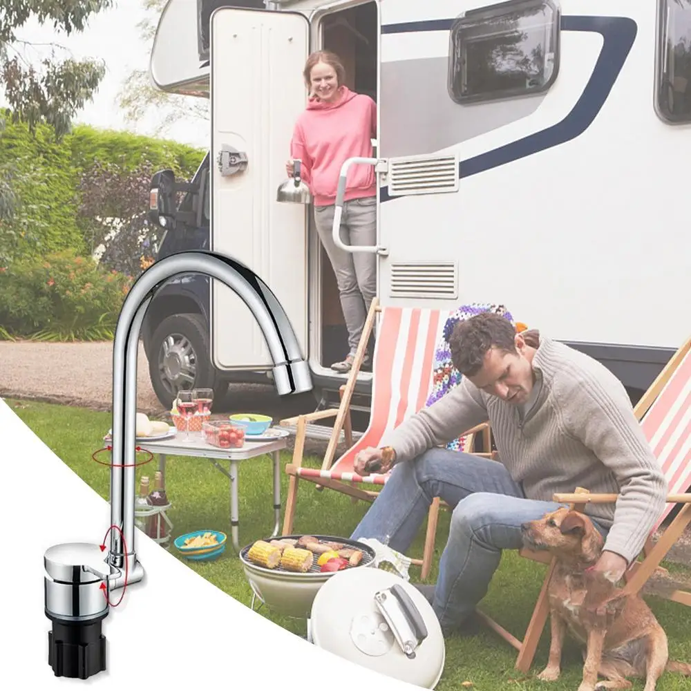 Foldable Swivel RV Faucet Humanized Water Tap Faucet for Bar Caravans