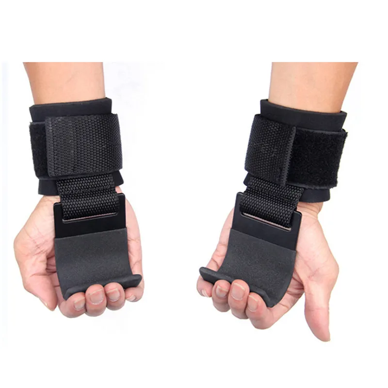 Weight Lifting Hook Grips With Wrist Wraps Hand-Bar Wrist Strap Gym Fitness Hook Weight Strap Pull-Ups Power Lifting Gloves 4