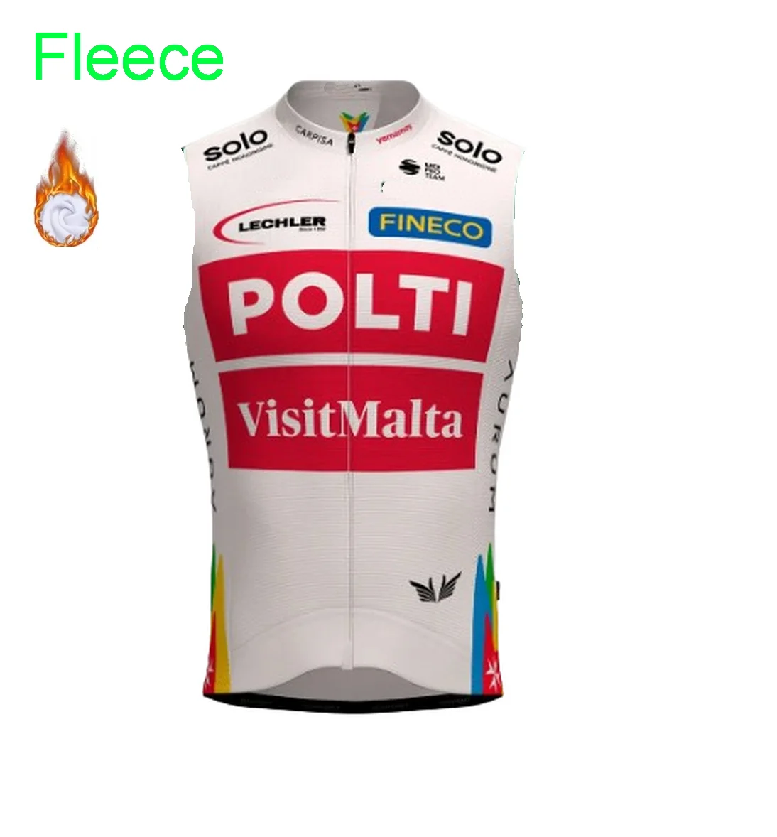 Asain Size Polti VisitMalta Team Windproof/Fleece/Summer Cycling Sleeveless Vest