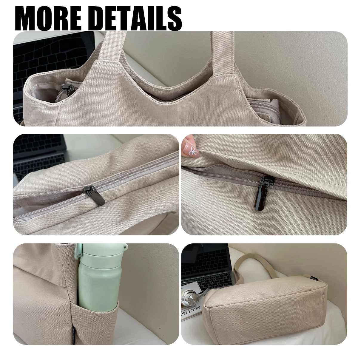 Canvas Bag Women's Tote Bag Large Capacity 2025 New Style Ladies' Fashionable Work Commute Bag High-End Women's Bag Student Class Bag