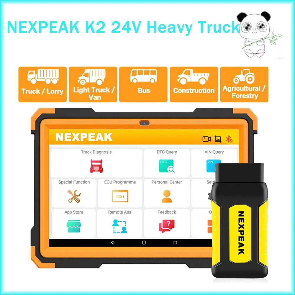 

NEXPEAK K2 Heavy Duty Truck Diagnostic Scanner Engine ABS Airbag DPF Cluster Calibration Full System Truck Diesel OBD Diagnostic