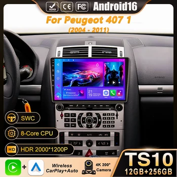 Autoradio Android per Peugeot 407 (2004-2011) con Navigatore GPS, Carplay, Stereo, Wi-Fi 5G e Bluetooth - No 2Din