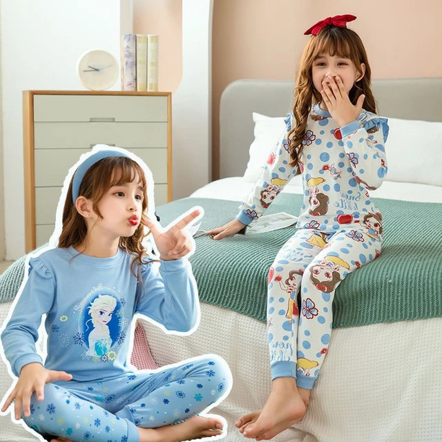 nacido más asesinato Disney-Conjunto de pijama de princesa para niña, ropa de dormir de Frozen,  Minnie, Reina de la nieve, Elsa, pijama de manga larga para bebé -  AliExpress