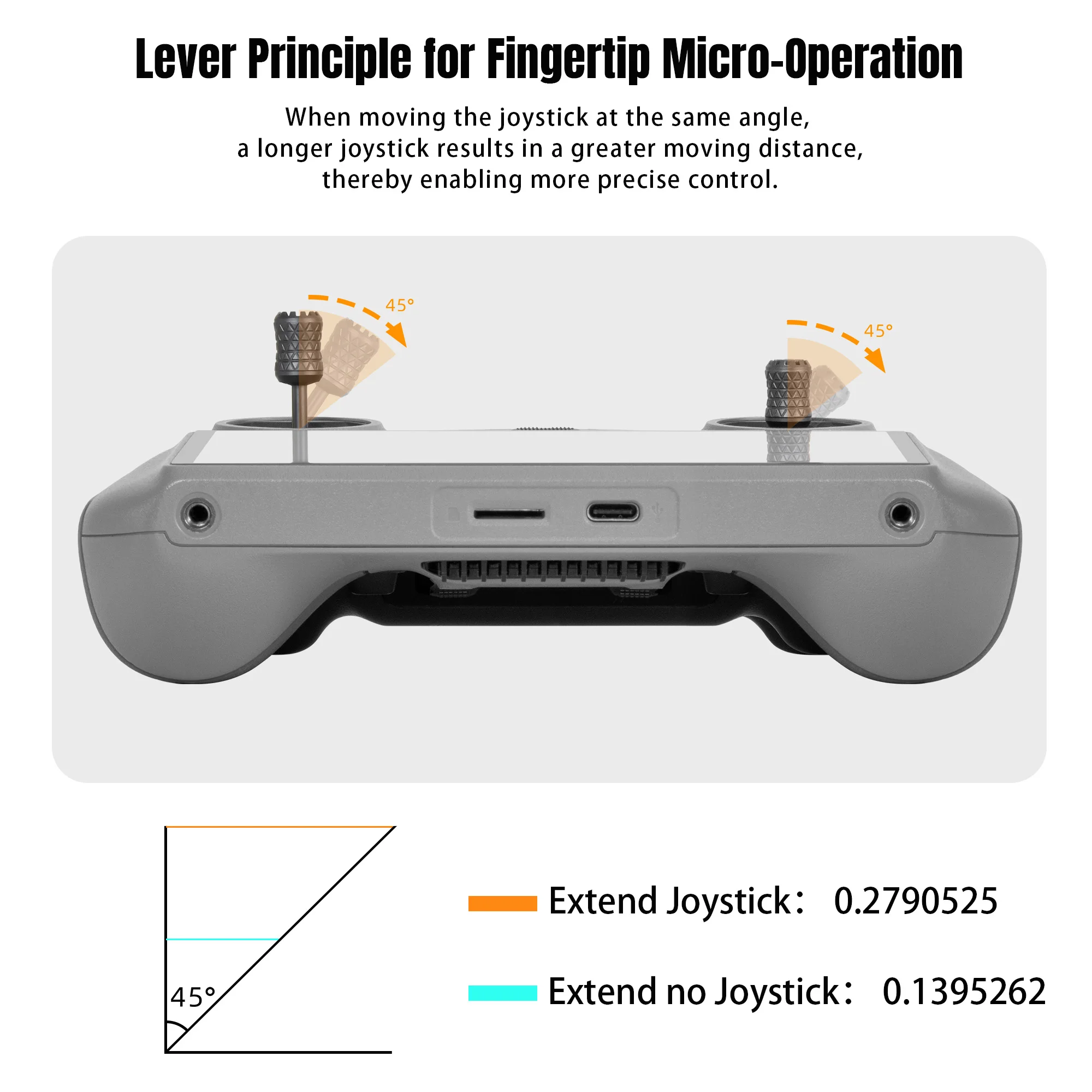 Manette Joystick Rétractable Alliage Aluminium pour DJI RC Pro 2/RC 2/RC