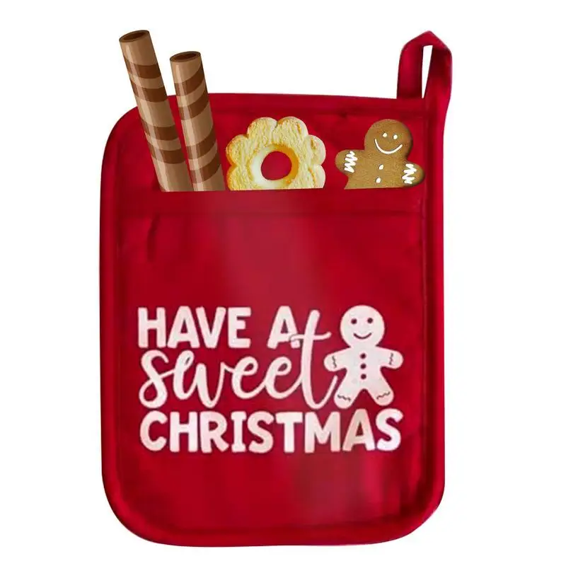 

Christmas Oven Mitts Polyester Oven Sleeves Kitchen Microwave Glove Potholder Home Baking Tools RedInsulation Gloves For Kitchen