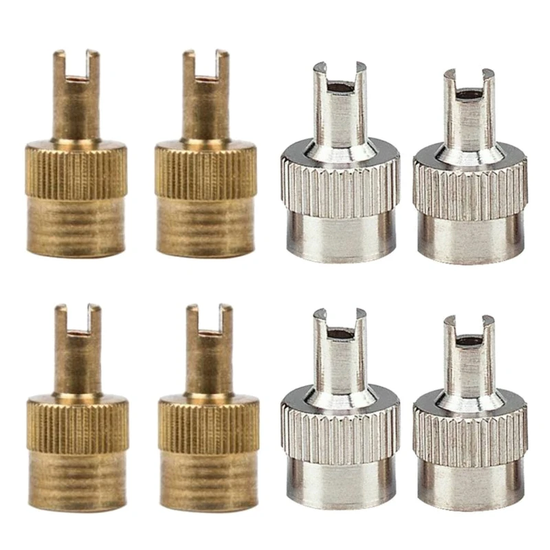 4x Removable Copper Slotted for Head Vehicle Tire Wheel Tool Cap for Valve Caps Core Removal Tool Wheel Parts For Car
