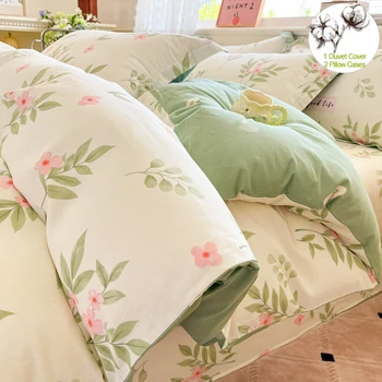 100% Cotton Duvet Cover Set: Bedding Set (1 Duvet Cover 2 Pillowcases), Soft, Wrinkle-Free | Hotel Luxury, Hidden Zipper Design