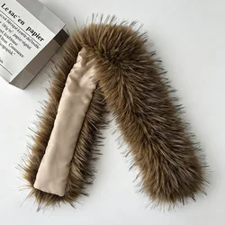 Luxurious Multicolor Faux Fur Scarf & Shawl (Dark raccoon color)