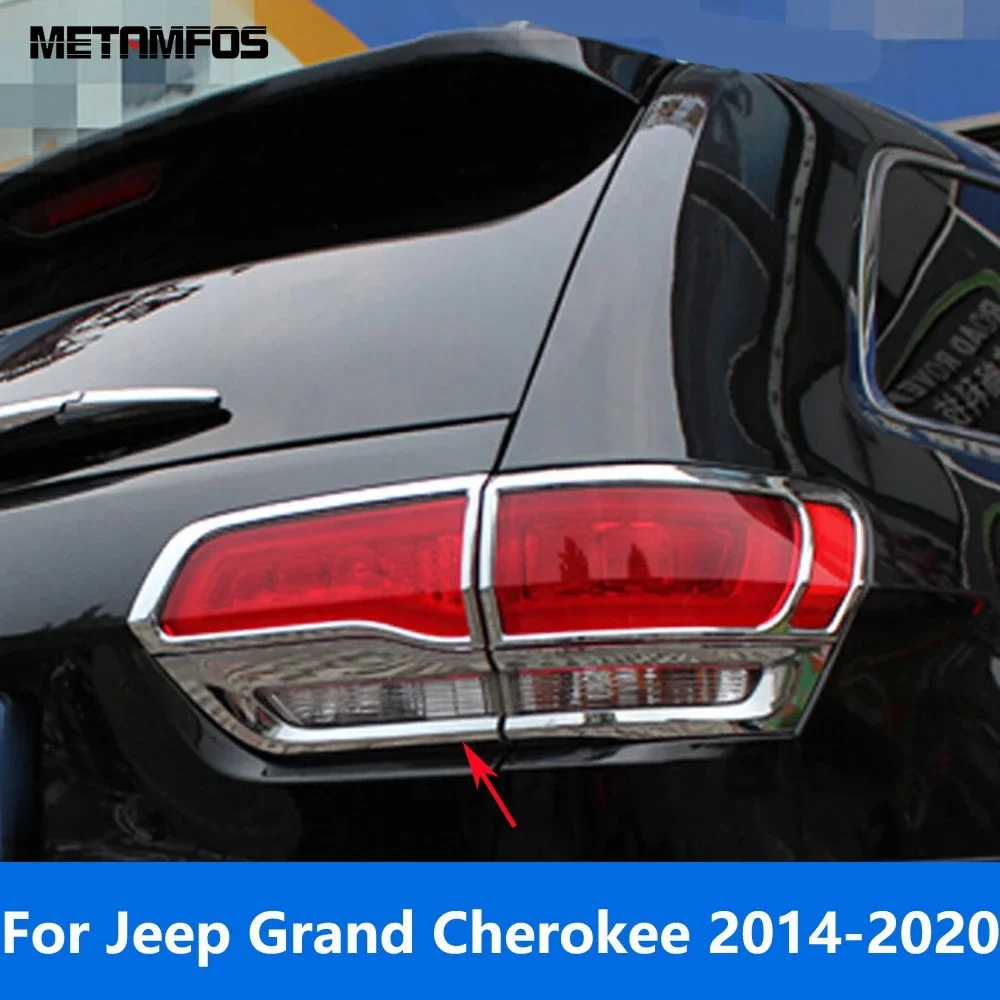 

Для Jeep Grand Cherokee 2014-2018 2019 2020, хромированная задняя фонарь, крышка, отделка, задняя фонарь, рамка, наклейка, аксессуары, Стайлинг автомобиля