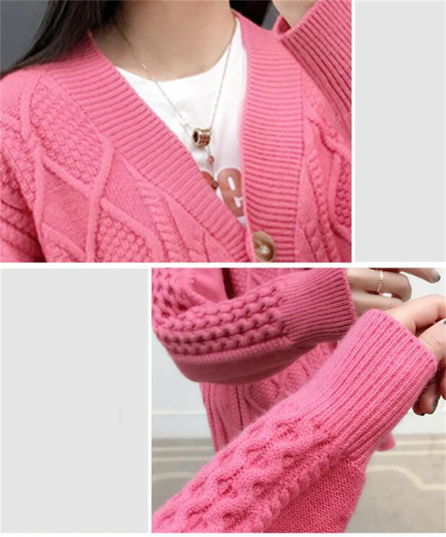 Winter Fall Mid Length Sweater Cardigan Loose Casual Soft Knitwears Coats Solid Color Woman Malhas Outwears New Long Sleeve Tops