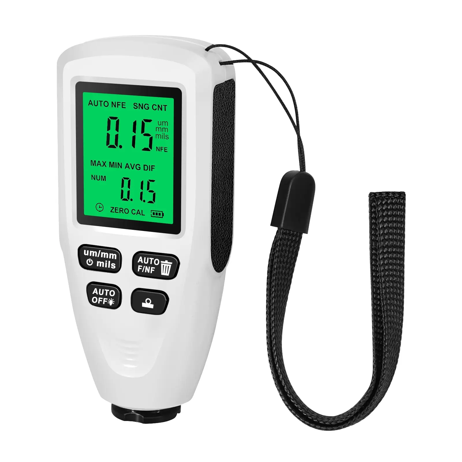Paint Thickness Gauge Paint Coating Meter HW300-MINI Coating Thickness Gauge Industrial Anti Slip Paint Thickness Gauge for Automotive Film Coating Layer 1Pc White Black