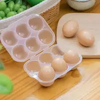 6 Grid Egg Storage Box With Egg Dispenser Transparent Reusable Egg Organizer For Outdoor Camping Picnic Eggs Case 1