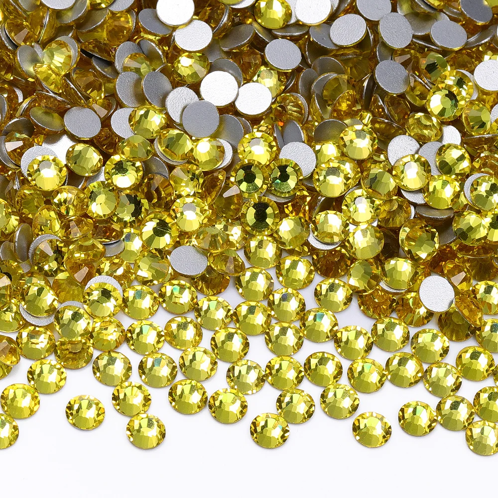 High-Quality Silver Glitter Glass Crystal Rhinestones for Nail Art and Wedding Dress Decoration