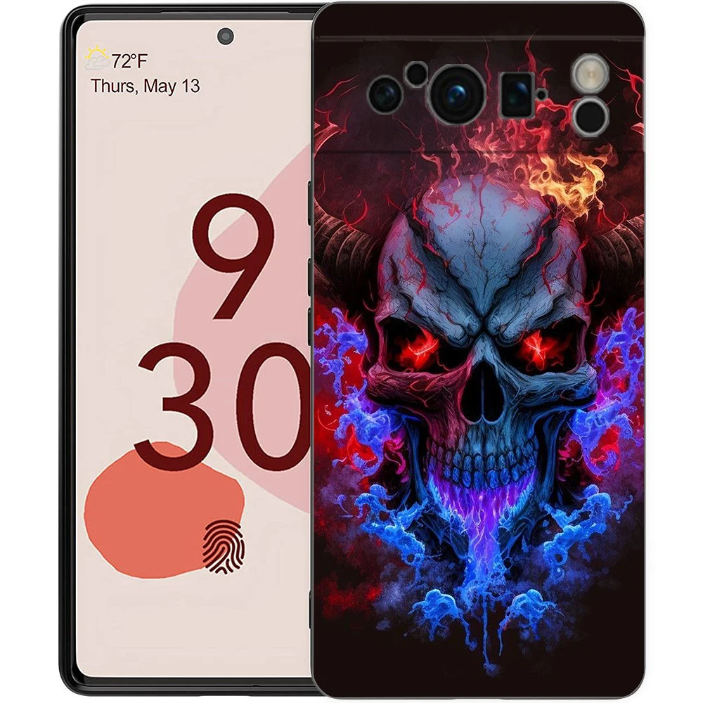 Grim Reaper Skull Skelet Telefoonhoes Voor Google Pixel 8 7 6 7a 6a Pro 5G Schokbestendig Siliconen Zacht 8 Pro 5G Shell Capa Tpu