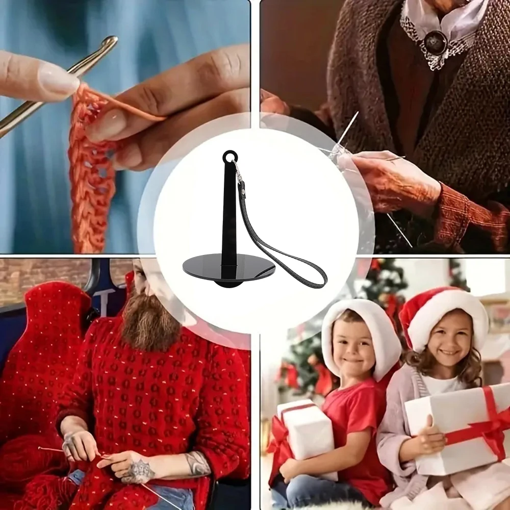 랜야드 달린 휴대용 손목 실 거치대, 엉킴 방지, 안정적인 실 디펜서, 모자 스카프 니트