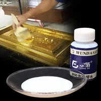 Gilding Glue Gold Foil Sheets for Arts Craft Paper Powder Home Decoration Gold Leaf 100ml Water-based Glue&100ml Varnish&Brush