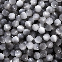 Vibrant Resin Beads for DIY Jewelry Crafting - Round Loose Spacer Beads for Handmade Bracelets and Necklaces (Grey)