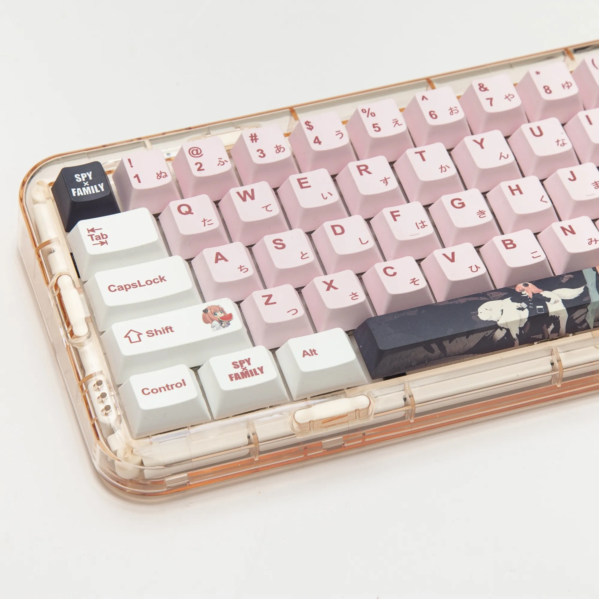 Pbt Keycaps Cereja Tintura Sub Keycap 140 Chave Japonês Minimalista Branco Rosa para Jogos Teclado Mecânico Personalizado dos Desenhos Animados - Imagem 5