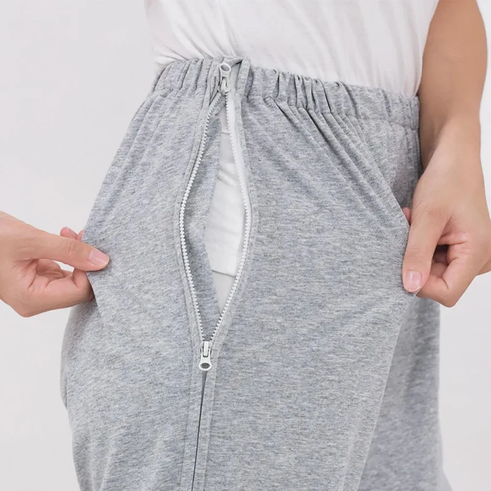 Light Grey Elderly Diaper Crotch Pants Paralyzed Incontinence Fracture Patient Easy Put on Take Off Men Women Adult Cloth Diaper 4