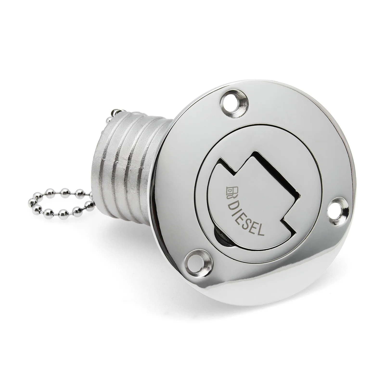 thumbnail image 2 of Keyless Fuel Cap 316 Stainless Steel Marine Deck Fill - 1-1/2" Er With Keyless Cap For Boats Angled Fuel Fill 2 of 14