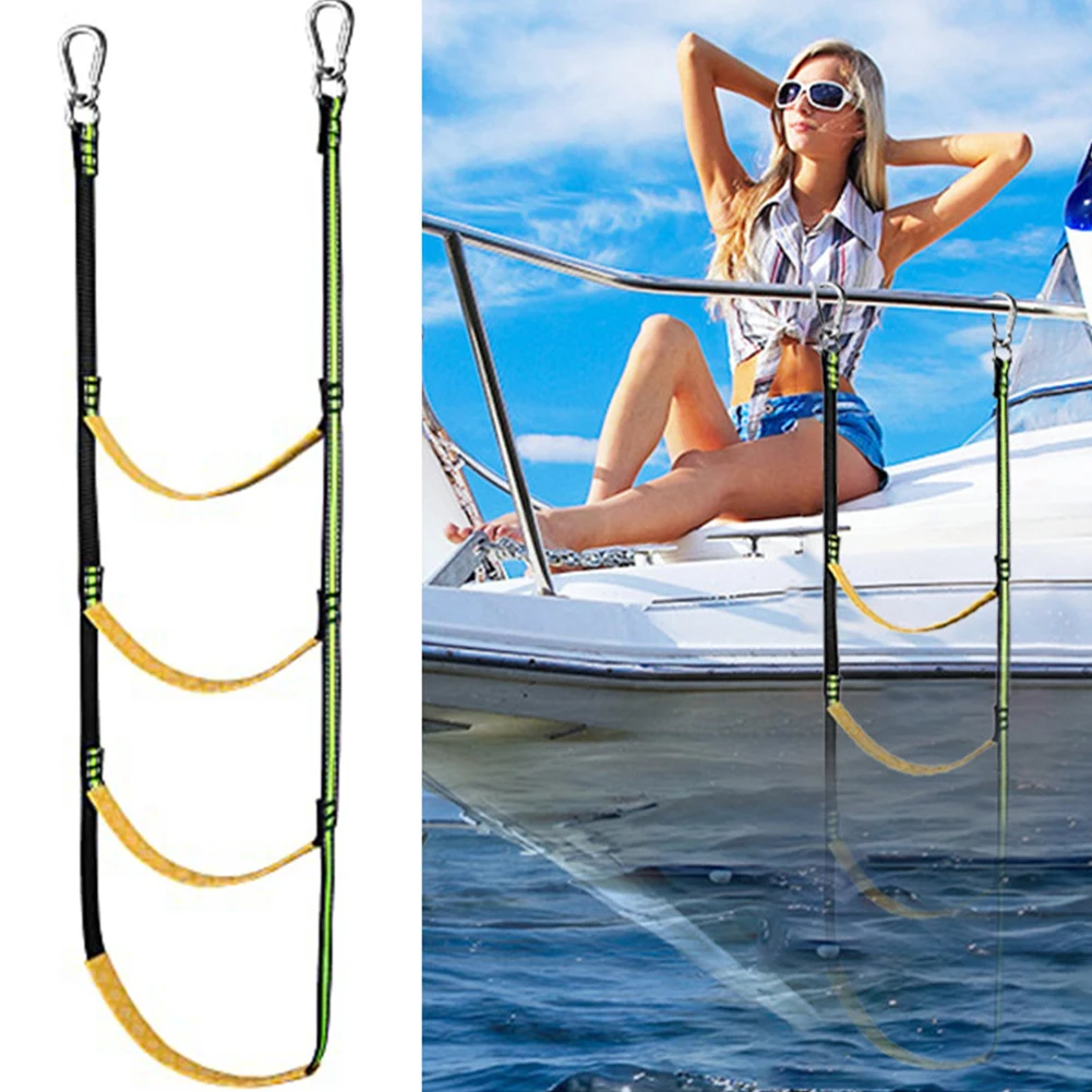 Boat Ladders Foldable Auxiliary Boarding Rope Ladder Assist Boarding Outdoor Climbing Rope Ladder for Sailboat Canoeing
