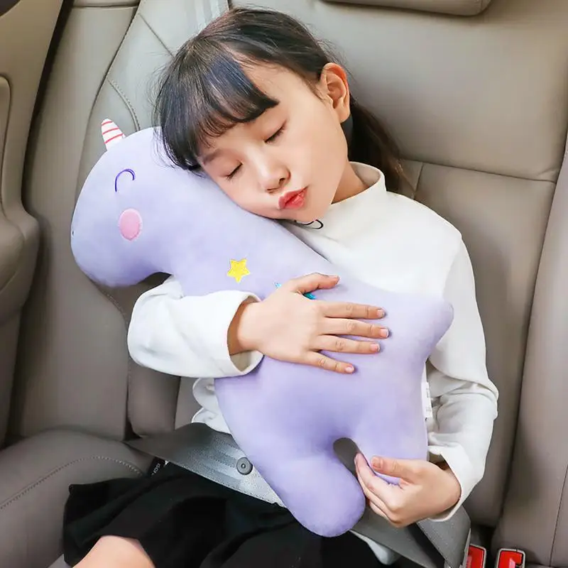 Cartoon Auto Seat Belt PillowPad Child Car Seat Safety Strap Cover Comfort Plush Doll Seatbelt Pillow Shoulder Strap Pad car seat shoulder protector seat belt cover