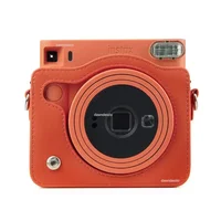 Étui pour appareil photo en cuir PU pour Instax Square SQ1, sac pour appareil photo de grande capacité 2