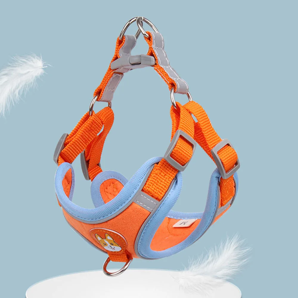 AdjustablePuppyDogHarnesswithLeashSetSoftPaddedPetVest