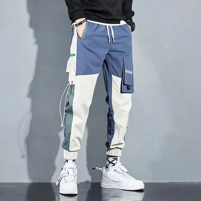 الكلاسيكية الشارع الشهير سراويل تقليدية الرجال أشرطة الحريم سراويل للجري الذكور سليم صالح الربيع البضائع السراويل متعددة جيوب النساء السراويل J2