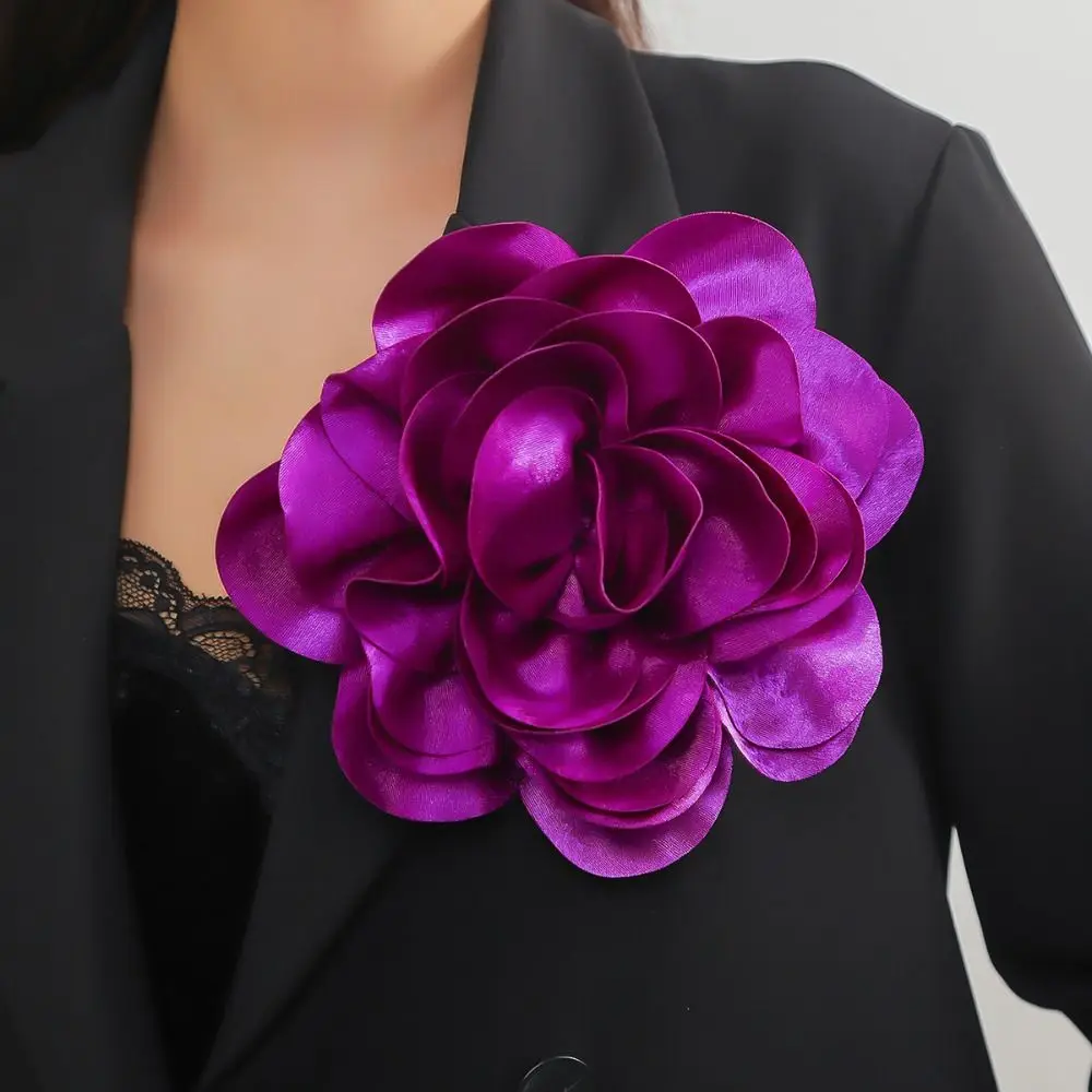 Spilla a fiore grande da 20CM accessorio per abbigliamento fatto a mano spilla da bavero in raso francese Versatile spilla ornamentale fatta a mano gioielli di moda  36