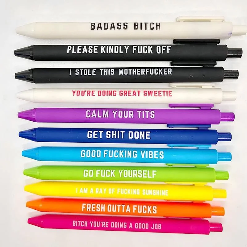 7PCS Funny Pens Swear Word Daily Pen Set Funny Office Gifts Quotes Pen  Screen Touch Stylus Pen for Colleague Co-Worker