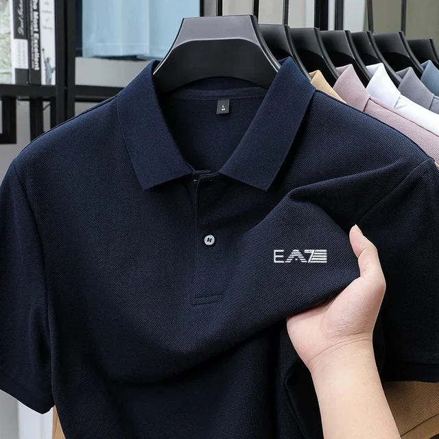 Polo homme 2026 à manches courtes, imprimé lettres, en 100% pur coton, confortable, respirant et décontracté pour l'été 1