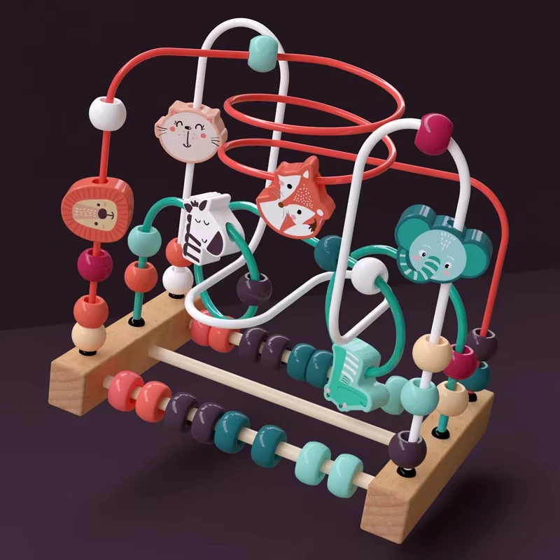 Montessori Baby Math Toy Wooden Circles Bead Wire Maze Abacus Puzzle Toys Kids Learning Educational for Children 1 2 3 Year educational toys,math toys,learning puzzle toys