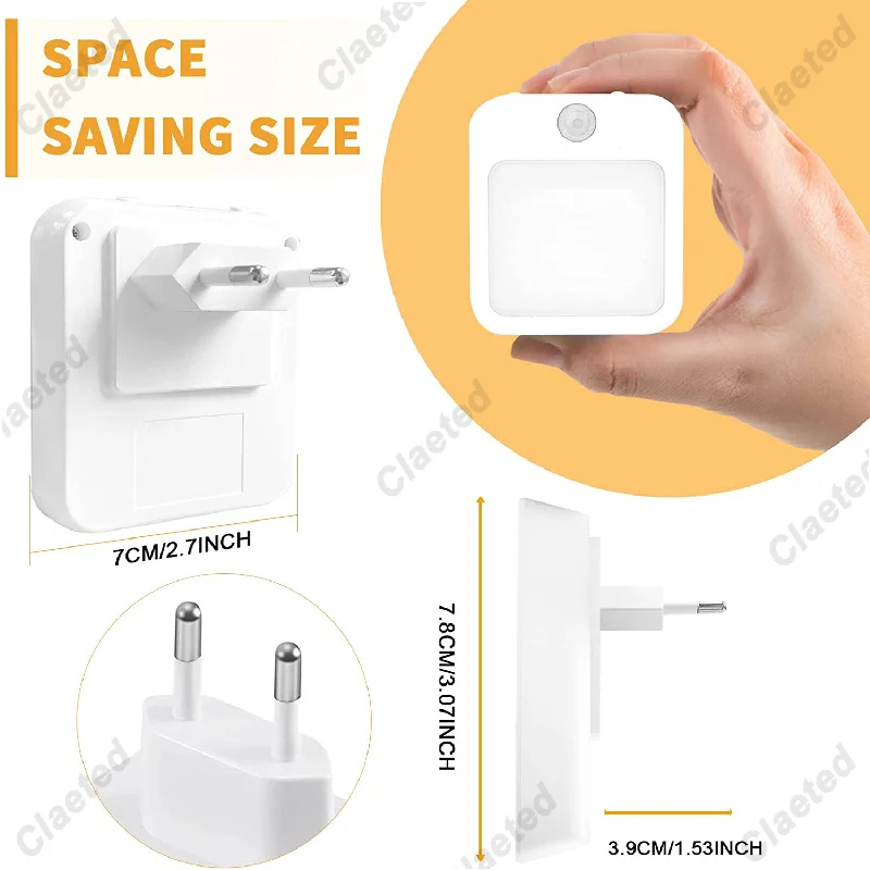 Night light and led light Motion Sensor with EU Plug for Bedside Table Bedroom Children's Wireless