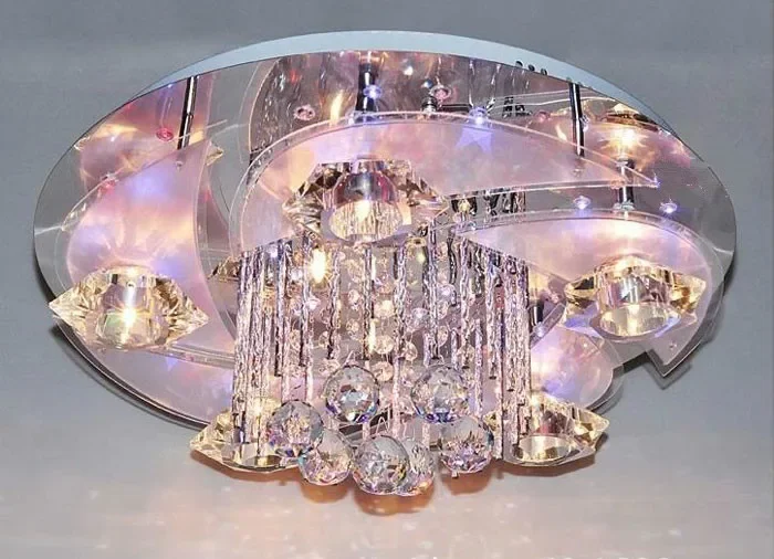 

Акриловые светильники для потолочных светильников с искусственными кристаллами, современные лампы для потолочных светильников G4, лампы в комплекте, светильники с дистанционным управлением диаметром 50*20 см