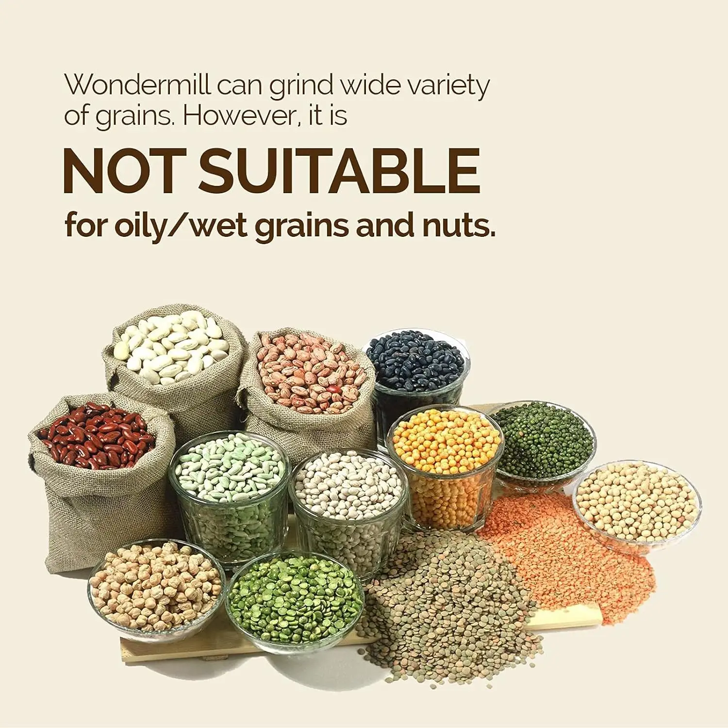 Electric Grain Mill Grinder for Healthy Gluten-Free Flours-Grain Grinder Mill, Wheat Grinder, Flour Mill M