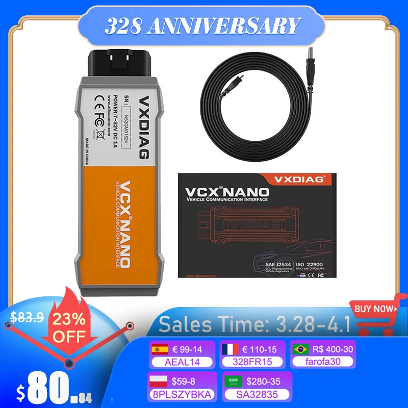 2022 VXDIAG OBD2 Car Professional Diagnostic Tools VCX NANO 2014D Dice Scanner Original Multi-Language Free Shipping |