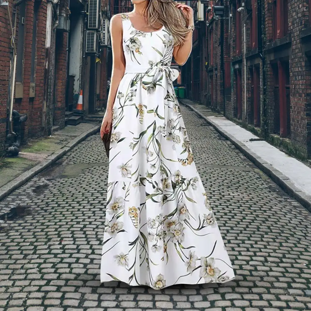 Vestido Playero Vestido Largo Boho Mujer Verano Estampado Floral