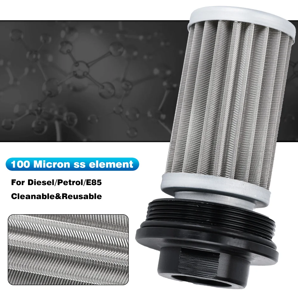 Motorcycle Fuel Filter Fuel Filter PQY AN6 / AN8 / AN10 Inline Fuel Filter E85 Ethanol 100 Micron Stainless steel element