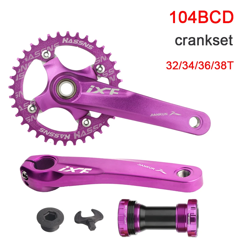 HASSNS MTB Chain Ring Oval Crown 104bcd Crown 30 32 34 36 38 40 42 Teeth Mountain Bike Chainring Bicycle Sprocket Round Cycling