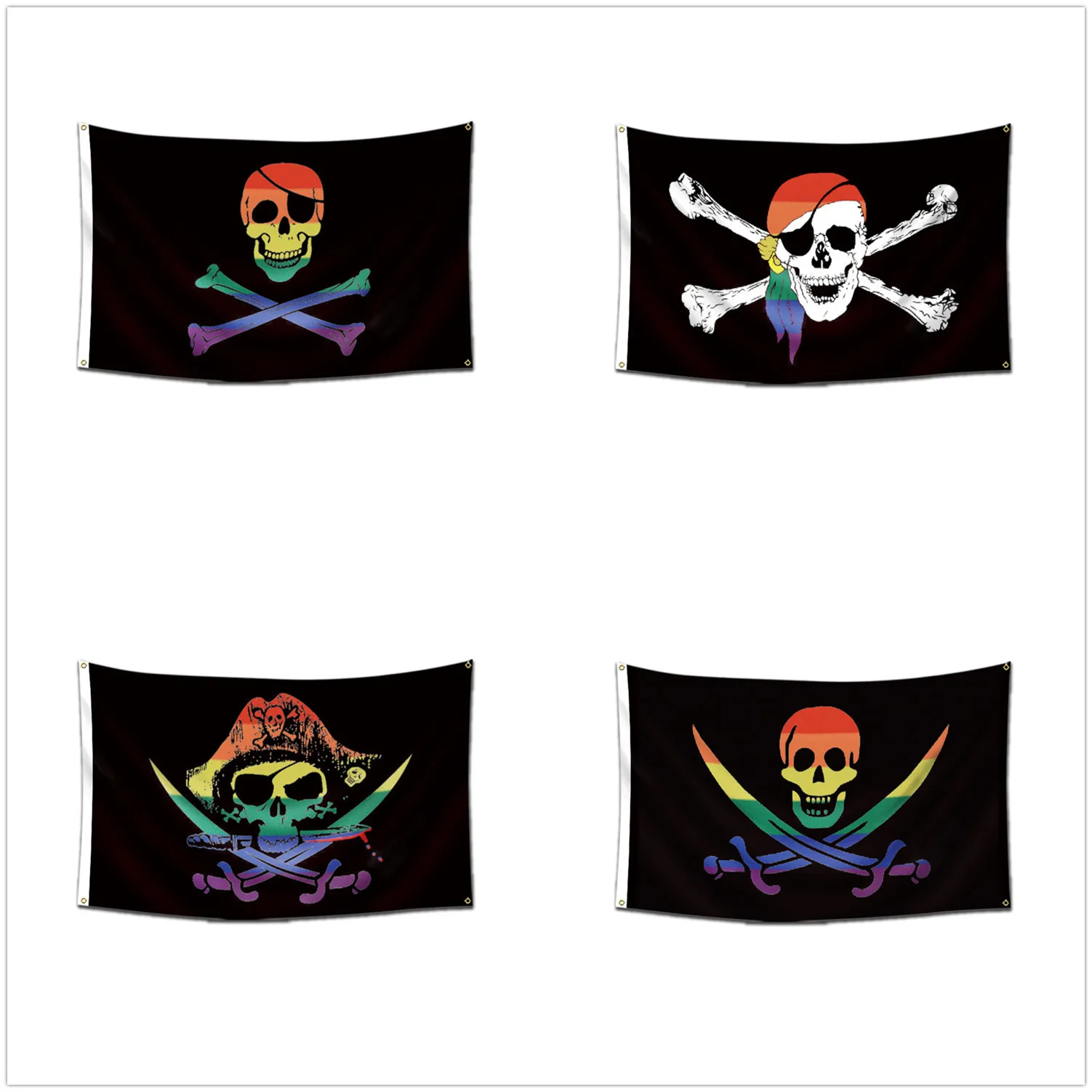 

Jolly Roger Skull Bone with Red Hat, 90x150cm, Pirate Flag, Skull Flag, Banner Halloween, Quality Party, Home Decoration