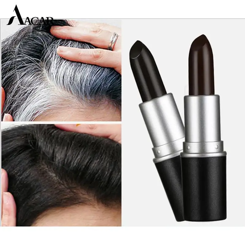 1PCS 3.8g One-Time Hair dye Instant Gray Root Coverage Hair Color Modify Cream Stick Temporary Cover Up White Hair Colour Dye  бронзант кремовый в стике glow time bronser stick 13132 blaze блейз 7 5 г