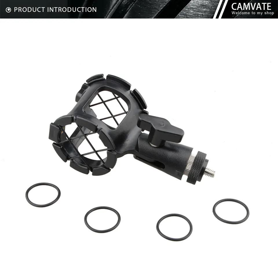 On-Camera Microphone Holder Bracket Clamp With 1/4" Thread Screw For DSLR Camera