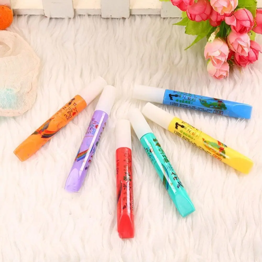 6Pcs Children's Diy Toys Bubble Popcorn Drawing Pens Gift Fun 3D School Stationery Expansion 3D Art DIY Pens Kid