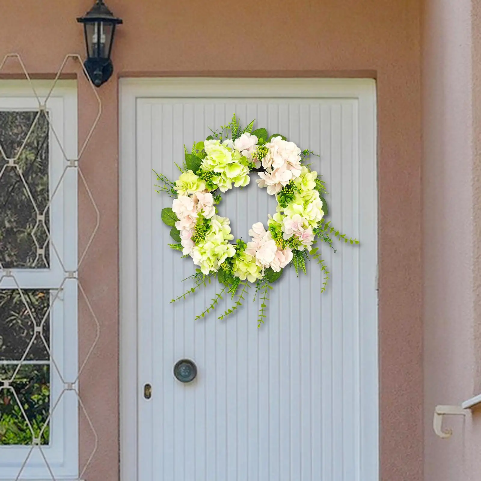 Artificial Flower Wreath for Front Door Spring Summer Wreath Garland for Indoor Outdoor Festival Housewarming Wedding Easter